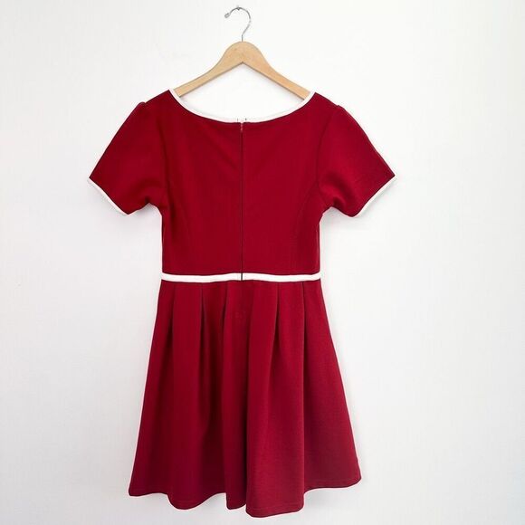 ModCloth Dear Creatures Women’s Burgundy Red Retro Skater Dress - Picture 3 of 12